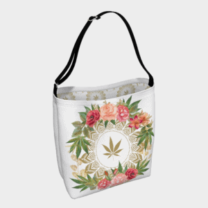 FashionablyHigh.ca Signature Rose Buds and Flowers Tote Bag in White